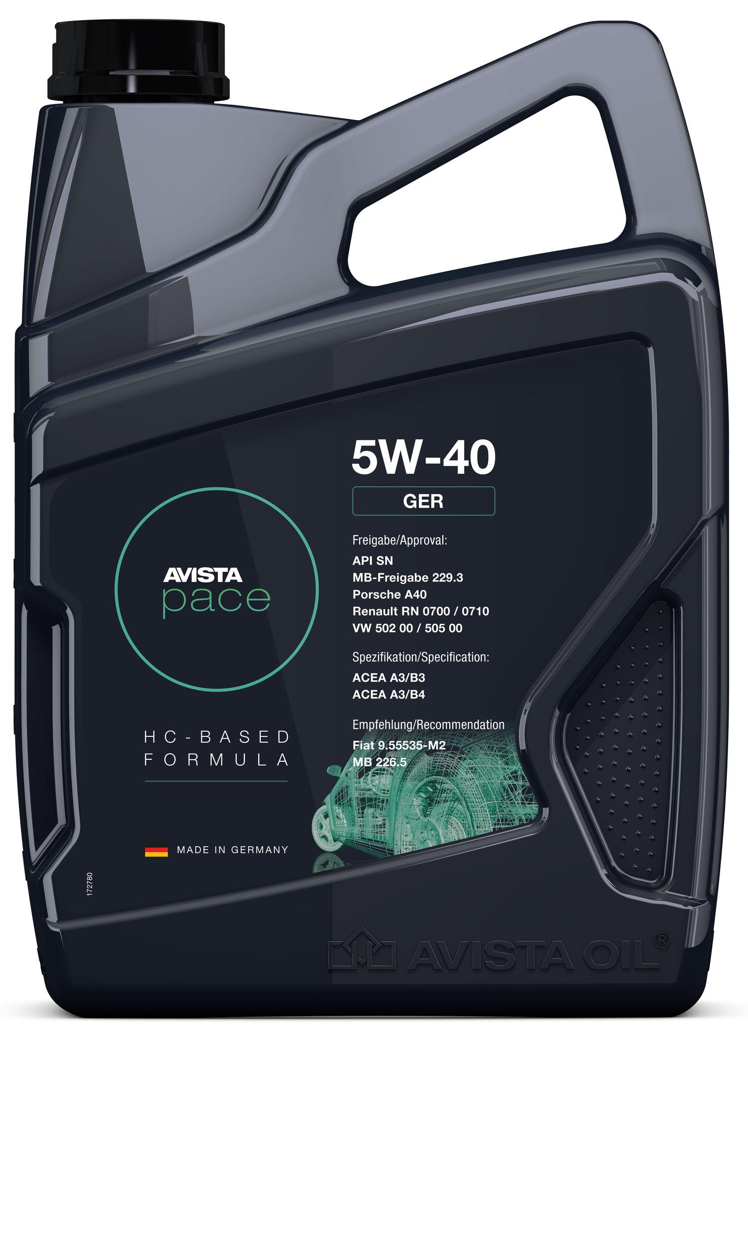 Моторное масло AVISTA pace GER SAE 5W-40 4L (153292)